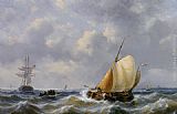 Shipping in Choppy Seas by George Willem Opdenhoff